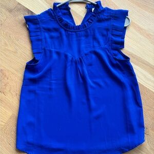 Monteau Vibrant Blue Ruffled Top